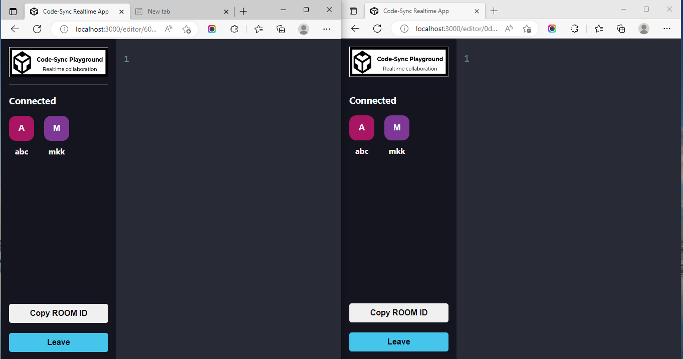 Realtime Code Sync Editor